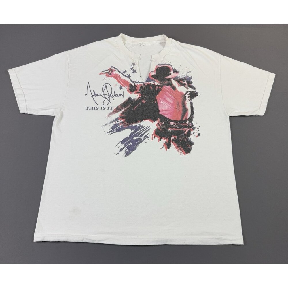 Vintage Y2K Michael Jackson This Is It Concert Tour Promo Rare White Fit XL Tee